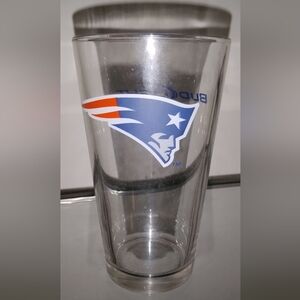 NFL Patriots Blue and Red Pint Glass